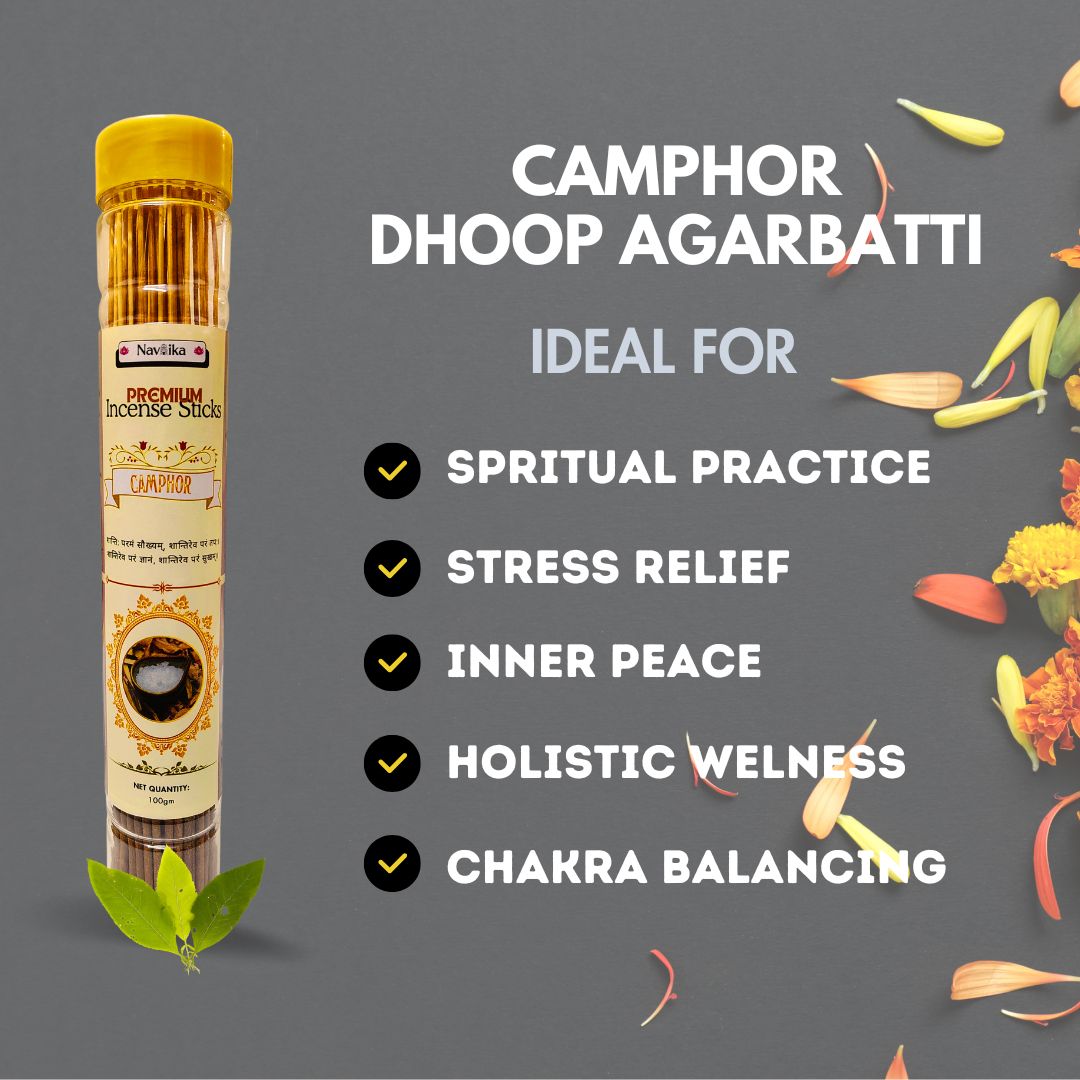 Dhoop Agarbatti Combo – Camphor & Kalabhoot and a Free Sandalwood Air Freshener 100ml