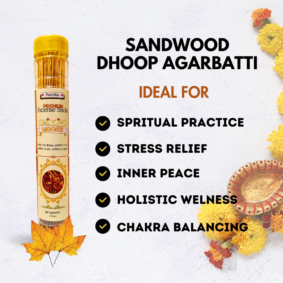 Dhoop Agarbatti Combo – Sandwood & Kalabhoot and a Free Rose Air Freshener 100ml