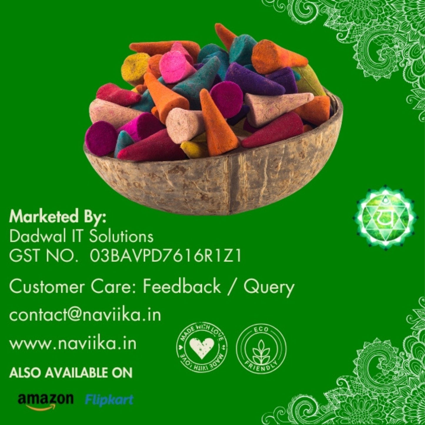 Dhoop Cones Jasmine- 200gm, 80-90 Cones in a Box