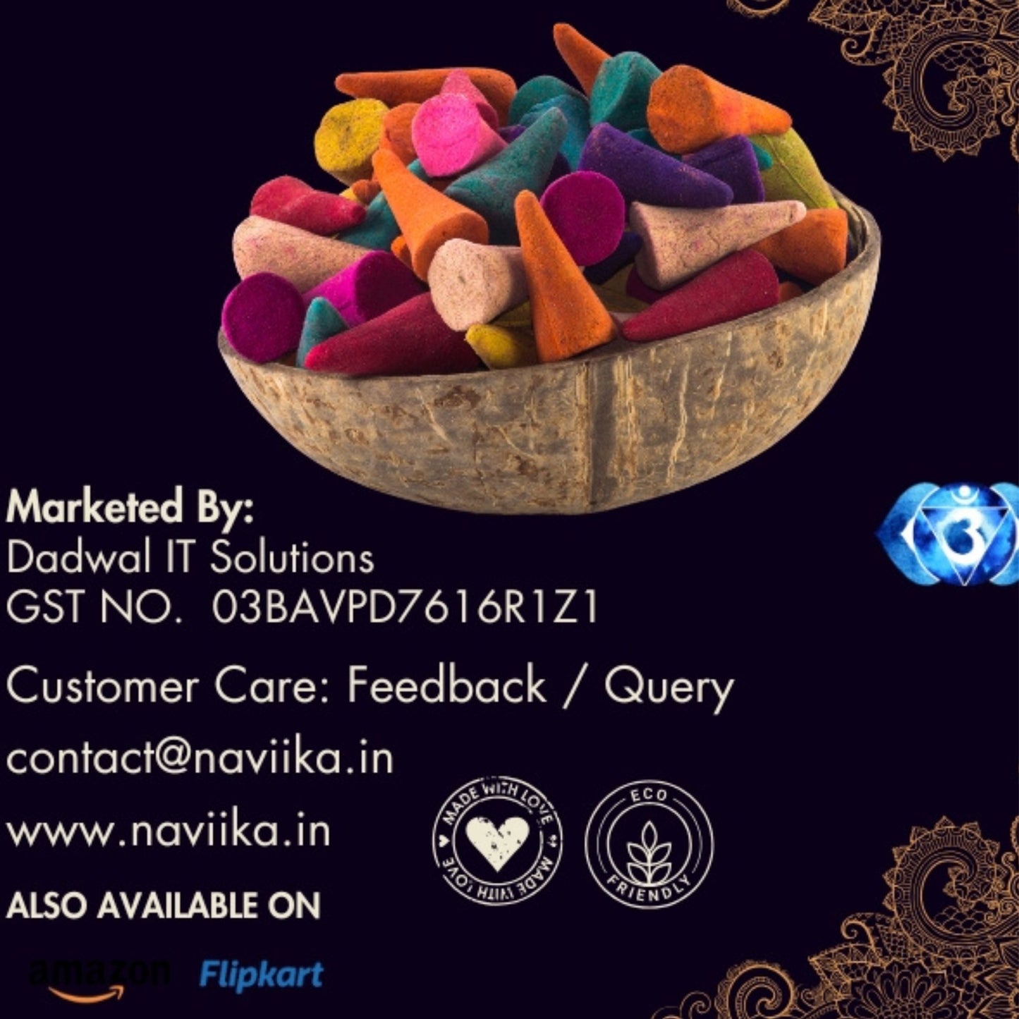 Dhoop Cones Lavender- 200gm, 80-90 Cones in a Box