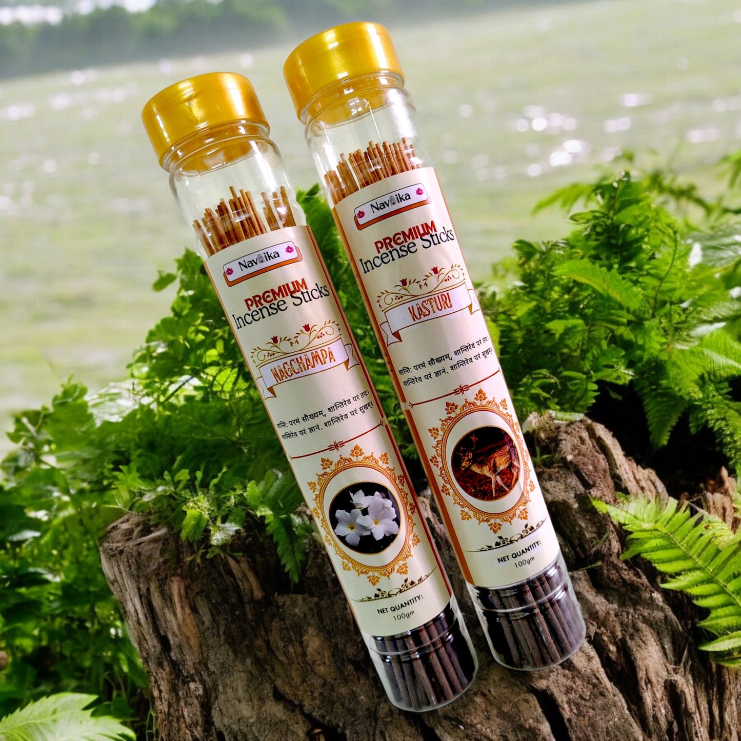Dhoop Agarbatti Combo – Nagchampa & Kasturi and Free Sandalwood Air Freshener 100ml