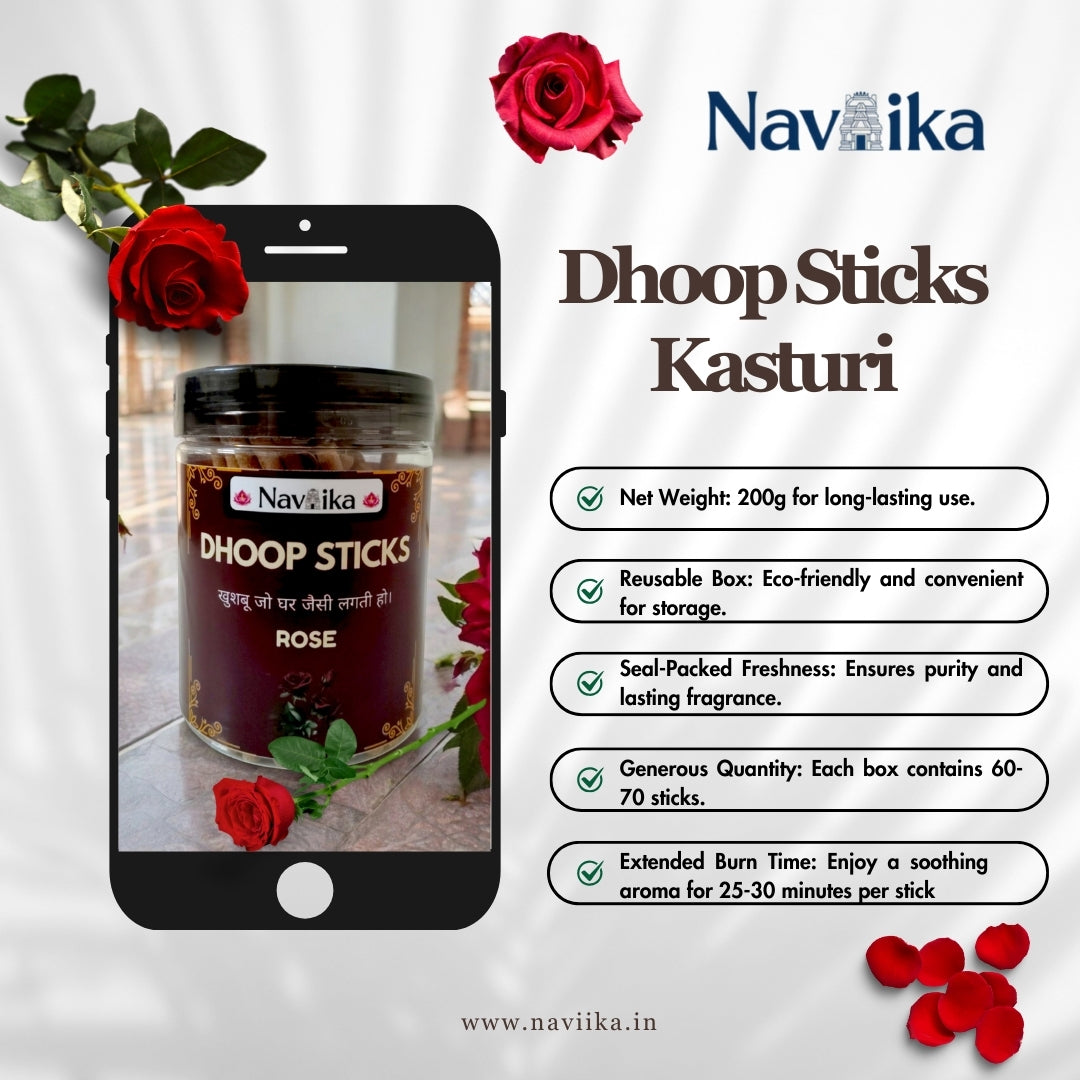 Dhoop Sticks Rose and Lavender- Combo 400gm 60-70 Sticks in a Box