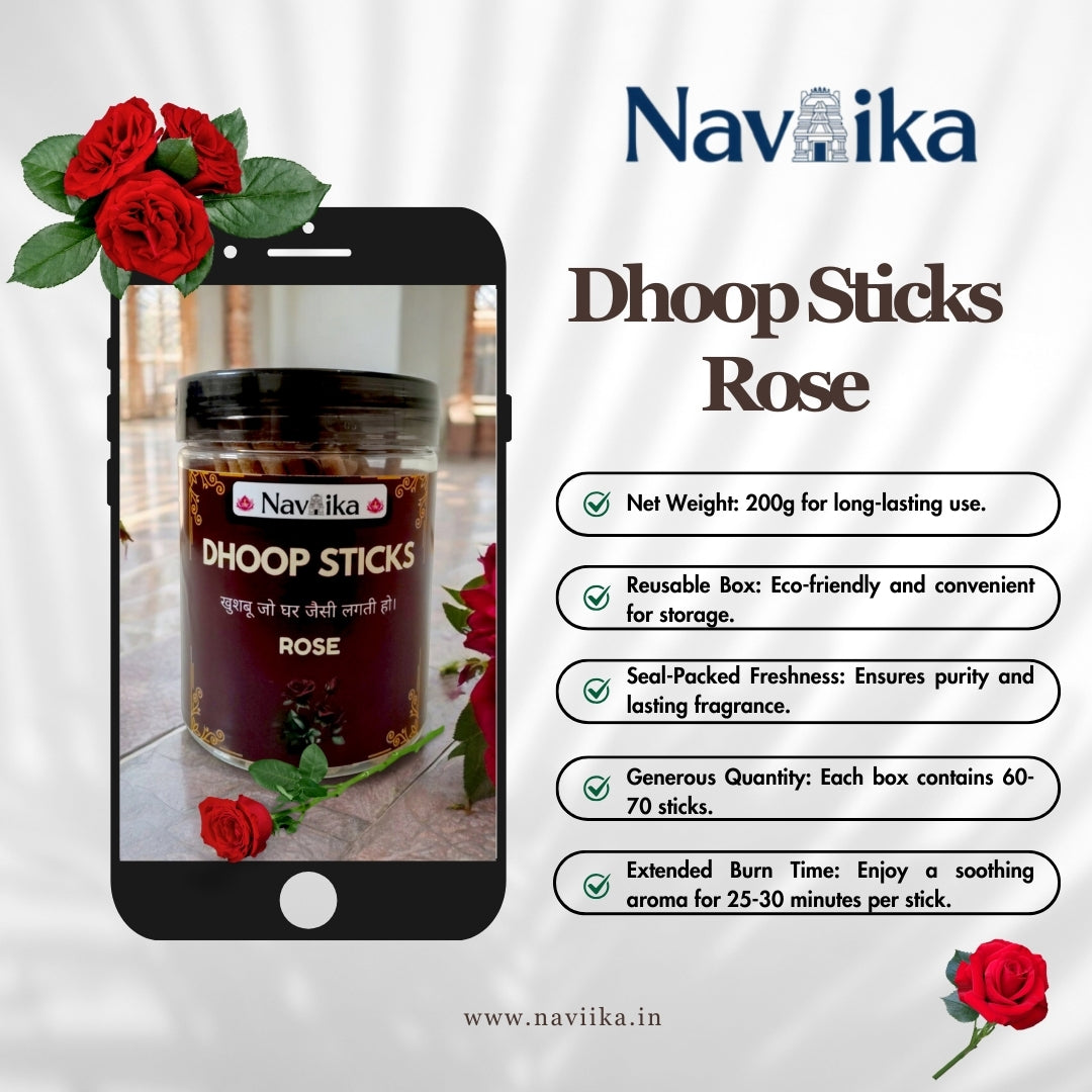 Dhoop Sticks Rose and Jasmine- Combo 400gm 60-70 Sticks in a Box