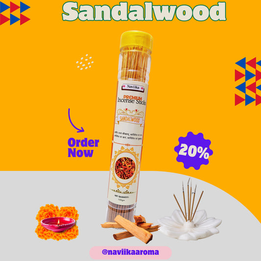 Dhoop Agarbatti Sandalwood- 100g, 50 Pieces in Box